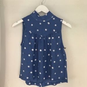bella dahl S/L Button Back Blouse Polka Dot Print